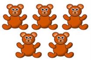 song 25-Five brown teddies
